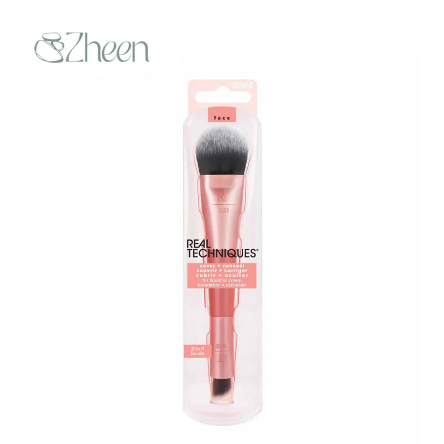 براش دو سر 2 در 1 کرم پودر و کانسیلر ریل تکنیک اصل